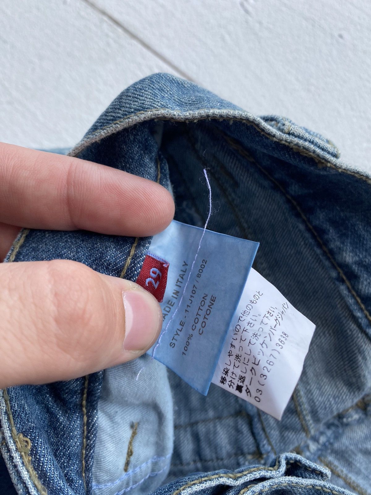 Designer × Dirk Bikkembergs × Vintage 🔥90s Dirk Bikkembergs Flare Bottom Blue Womens Jeans Bell Size 29" - 6 Thumbnail