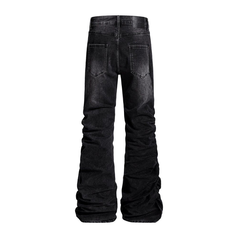 Jean Men's loose-fitting washed distressed pleated flared jeans Size US 32 / EU 48 - 2 Thumbnail
