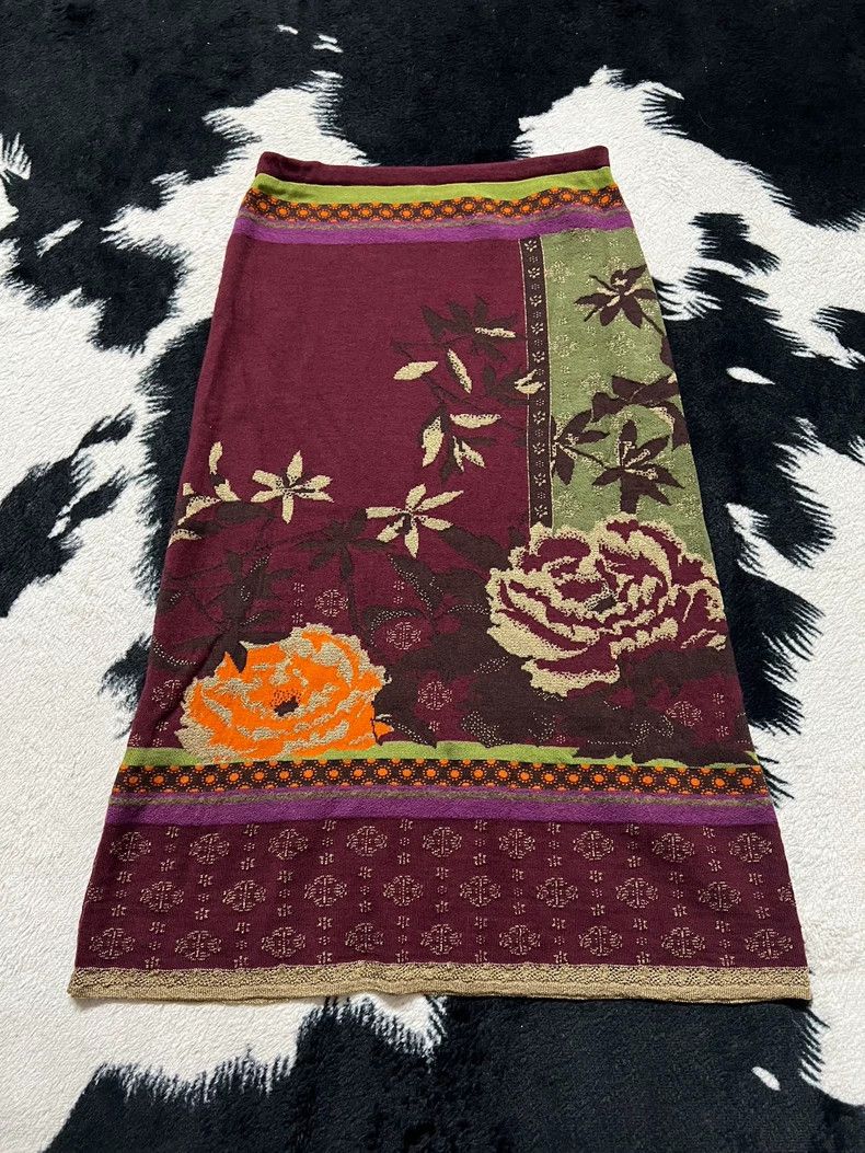 Kenzo KENZO sizeL Woolen floral skirt Size 26" / US 2 / IT 38 - 3 Thumbnail