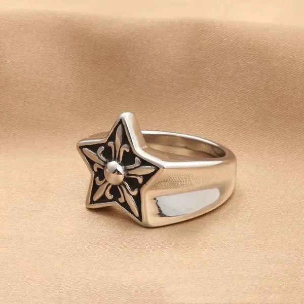 Jewelry Ibuki Simple Five-pointed Star Ring ( Size 7 to 12 ) Size ONE SIZE - 3 Thumbnail