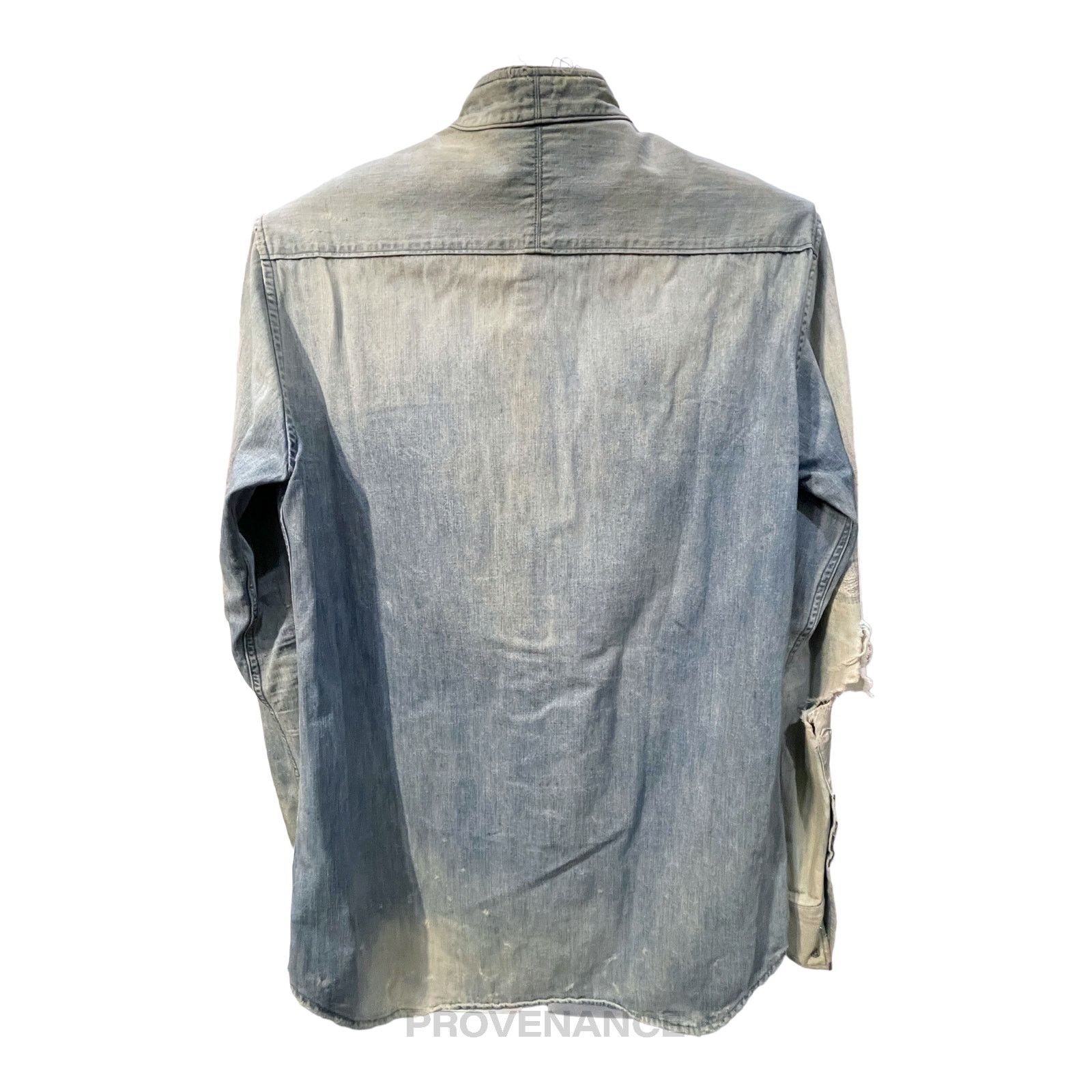 Balmain 🔴 Balmain Sample Denim Shirt - Destroyed Size US M / EU 48-50 / 2 - 2 Thumbnail