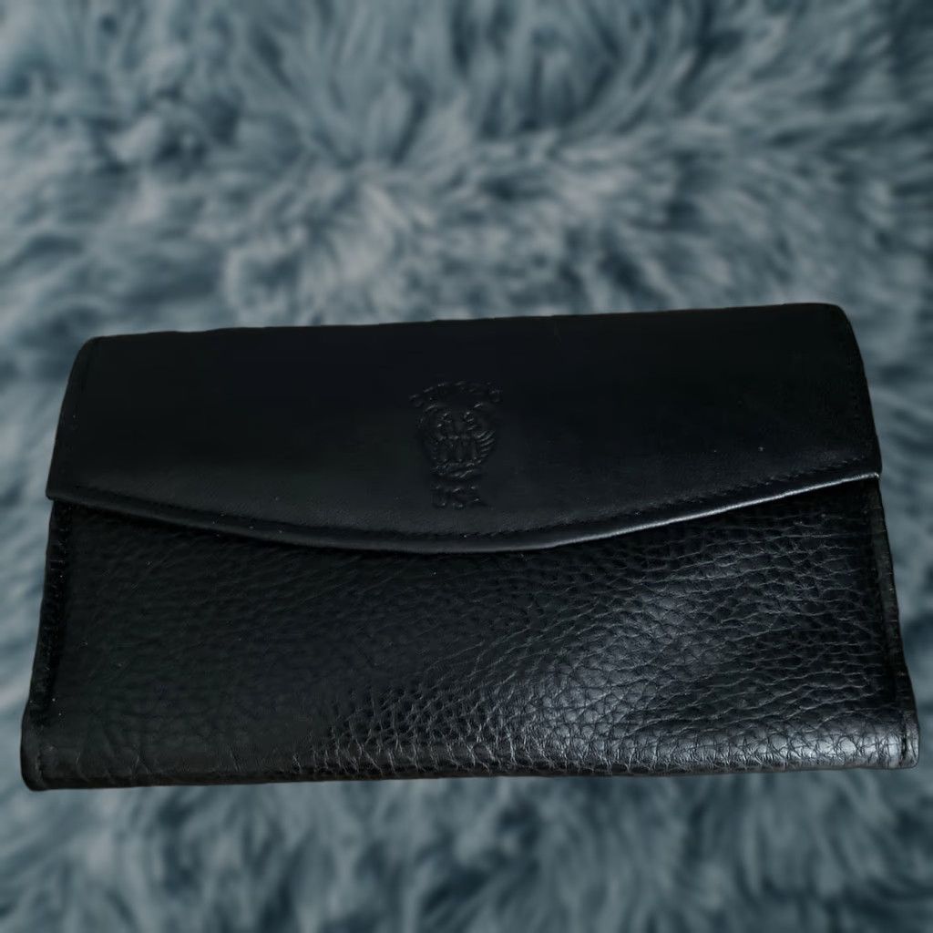 Vintage VINTAGE CAPEZIO Wallet Tri Fold Clutch Checkbook BLACK Leather LARGE 1980s Women Size ONE SIZE - 1 Thumbnail