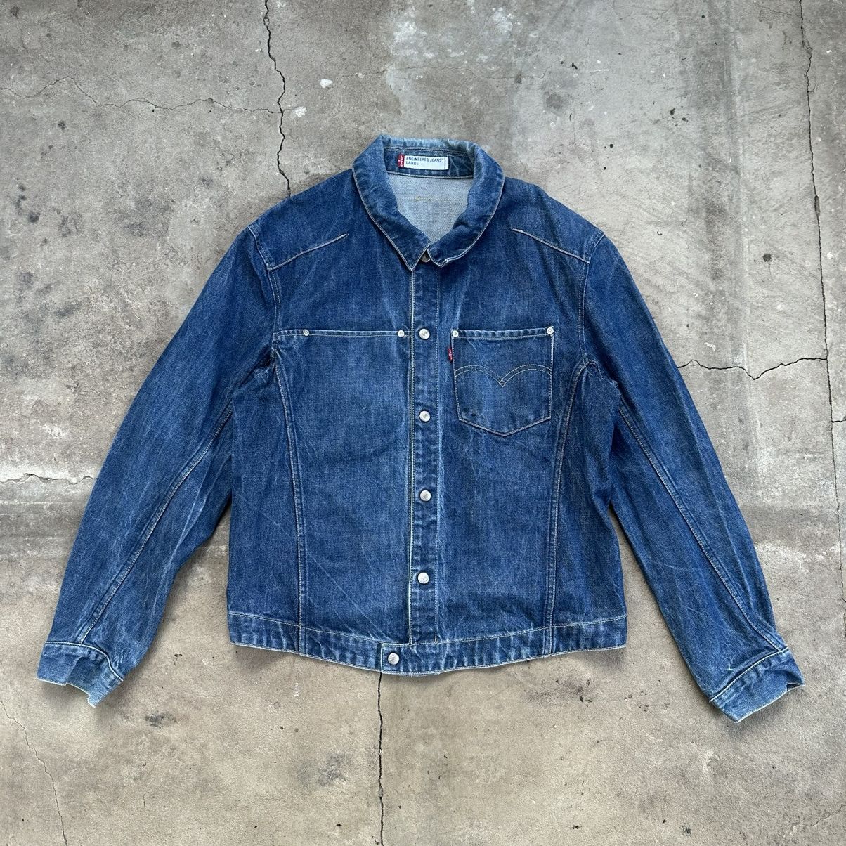 Levi's Levis Engineered Jeans Snap Button Denim Jacket Size US L / EU 52-54 / 3 - 1 Thumbnail