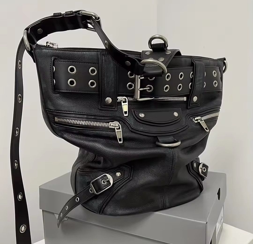 Leather × Vintage High Street Vintage Moto Biker Handbags Size ONE SIZE - 1 Thumbnail