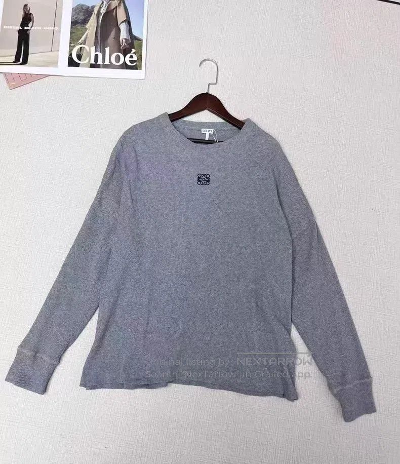 Loewe Loewe Gray Embroidered Logo Long Sleeve Size S / US 4 / IT 40 - 1 Thumbnail