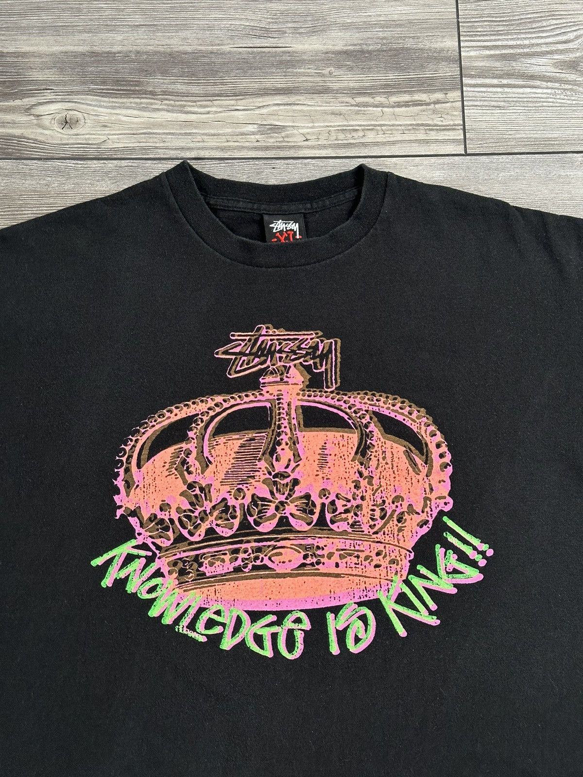 Stussy × Vintage Y2K Stussy Knowledge Is King!! T Shirt Size US XL / EU 56 / 4 - 3 Thumbnail
