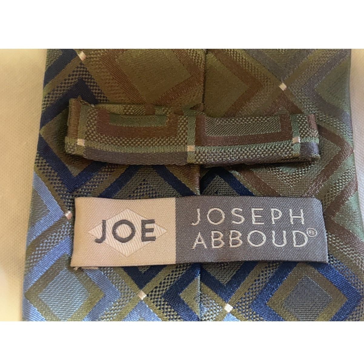 Joseph Abboud Joe Joseph Abboud Geometric Patterned Silk Necktie Size ONE SIZE - 9 Thumbnail