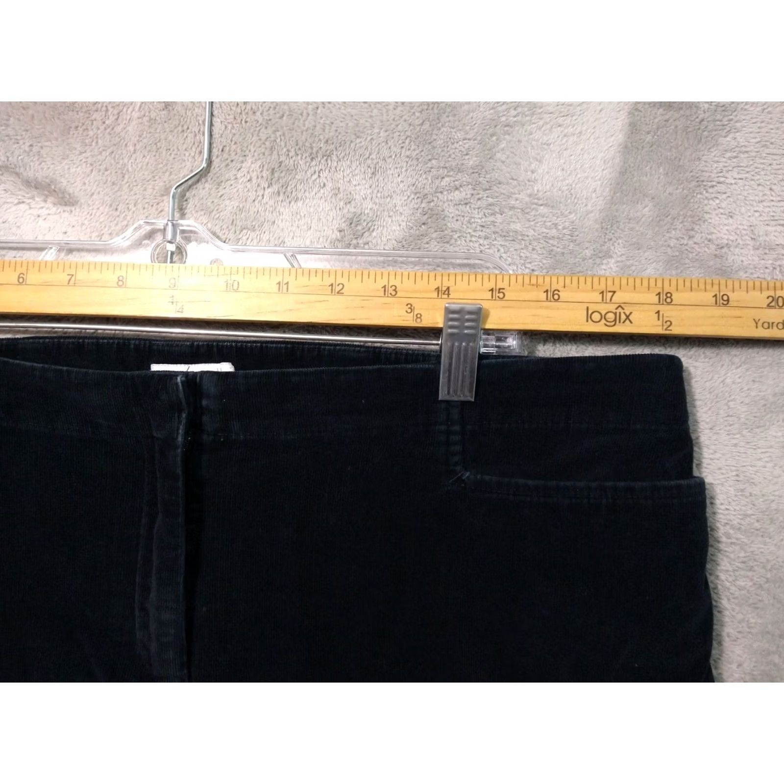 J. Jill J. Jill Pants Womens 12 Black Corduroy Straight Leg Mid Rise Stretch Cotton Regular Inseam 29.5 in Front Flat Front Size 34" / US 12 / IT 48 - 3 Thumbnail