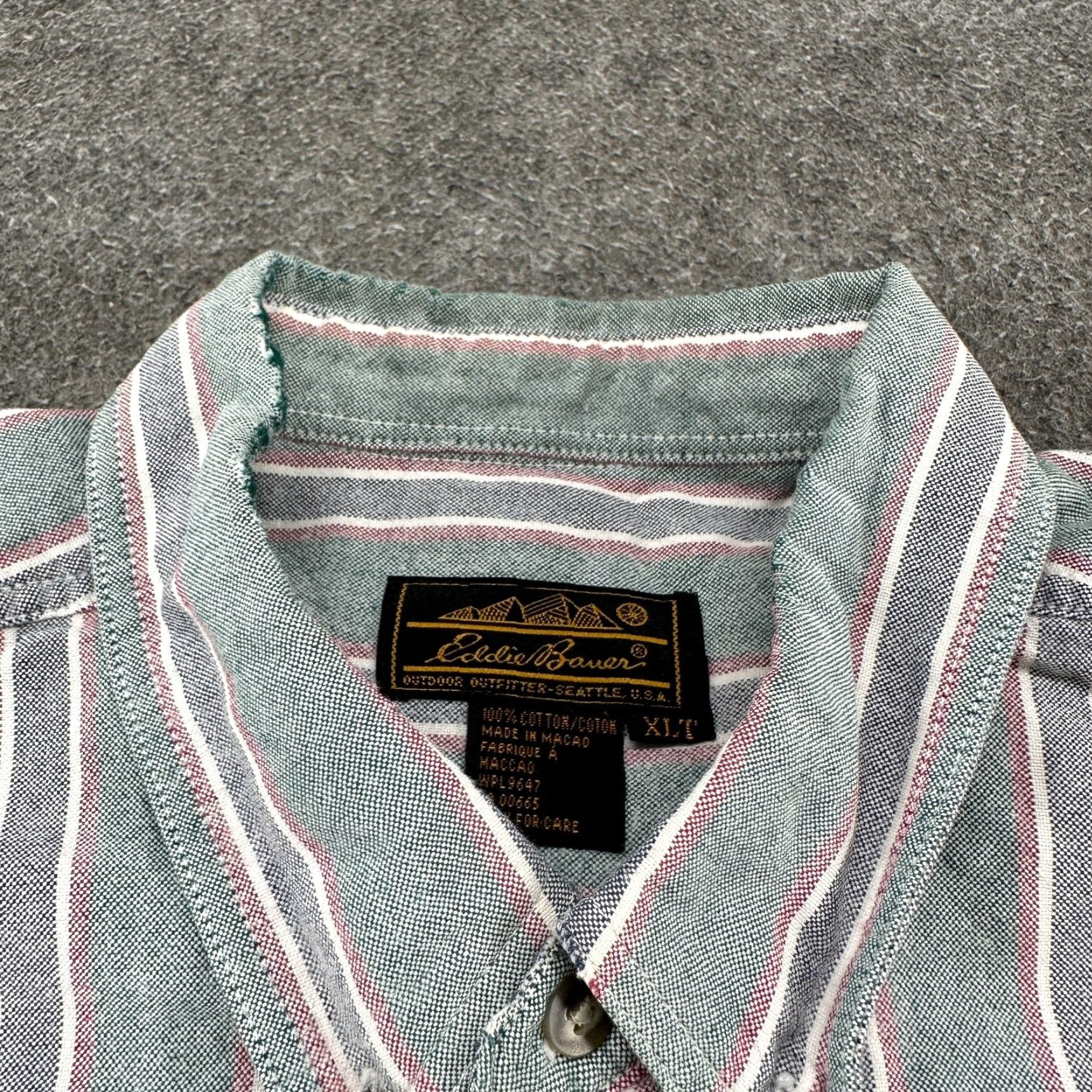Eddie Bauer VINTAGE Eddie Bauer Shirt Men XLT Green Vertical Striped Button Down Long Sleeve Size US XL / EU 56 / 4 - 7 Thumbnail