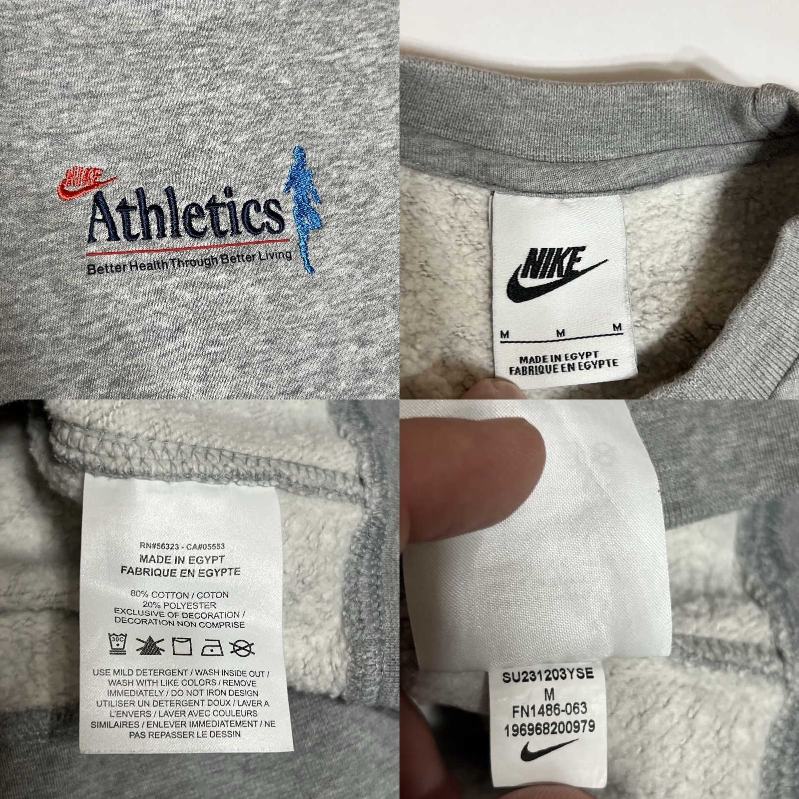 Nike Nike Athletics One Day At A Time Crew Neck Sweatshirt Mens Medium Gray Size US M / EU 48-50 / 2 - 8 Thumbnail