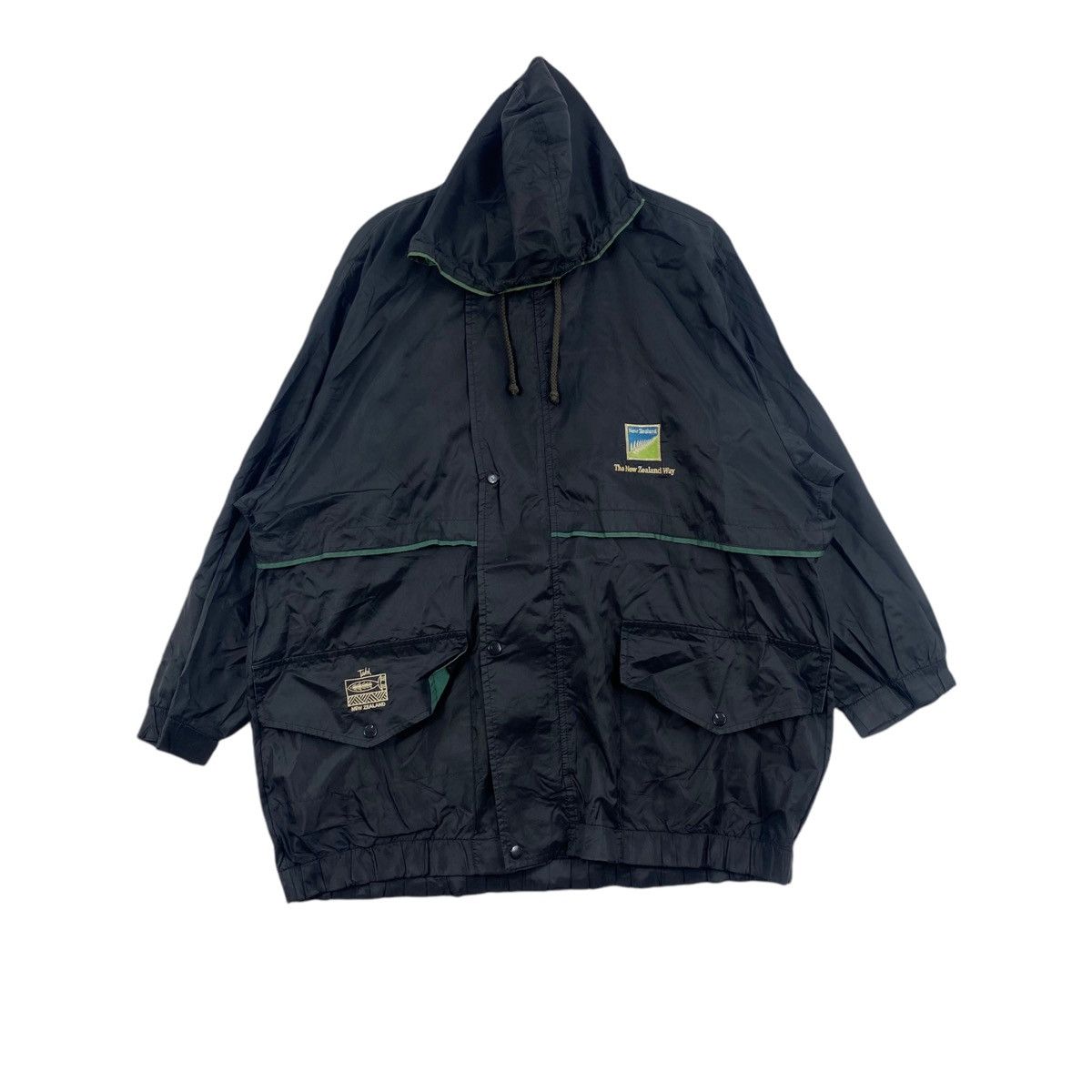 Vintage Vintage TAHI NEW ZEALAND Hooded Black Windbreaker Coach Size US M / EU 48-50 / 2 - 1 Thumbnail