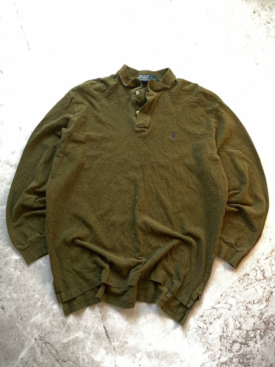 Polo Ralph Lauren × Vintage Vintage Polo Ralph Lauren Cotton Long Sleeve Rugby Y2k Khaki Size US XL / EU 56 / 4 - 1 Thumbnail