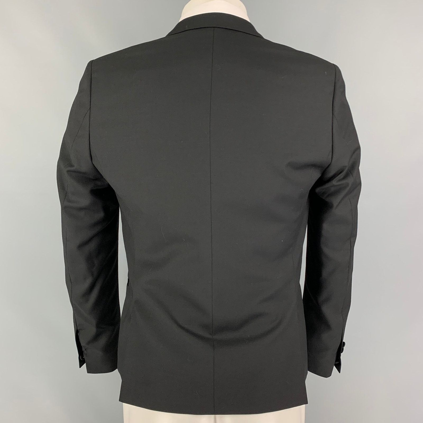 The Kooples THE KOOPLES Size 36 Black Wool Tuxedo Sport Coat Size 36R - 3 Thumbnail