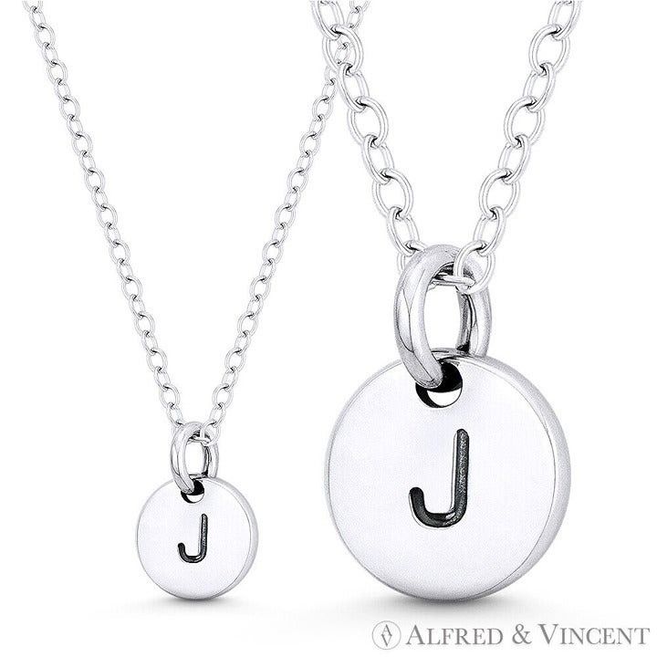 Other Initial Letter "J" Engraved Tiny Circle Pendant Size ONE SIZE - 1 Preview