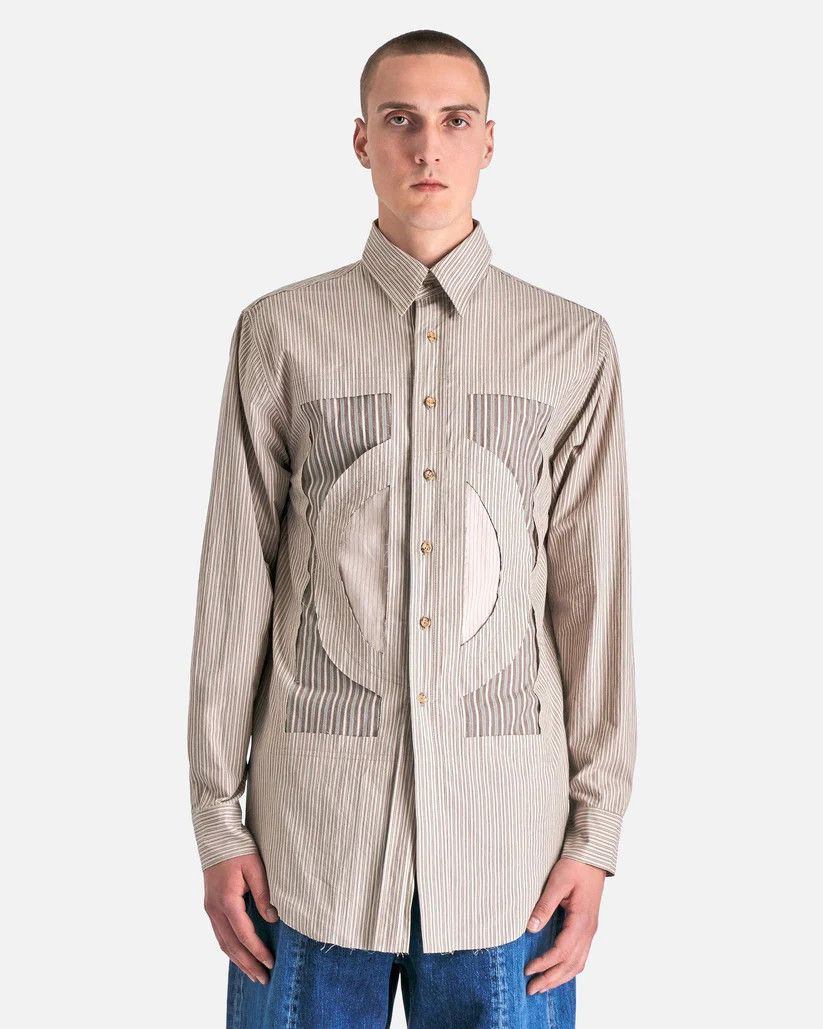 Edward Cuming o1s1v1r1oon0925 Collage Shirt in Beige/Multi Size US XL / EU 56 / 4 - 1 Thumbnail