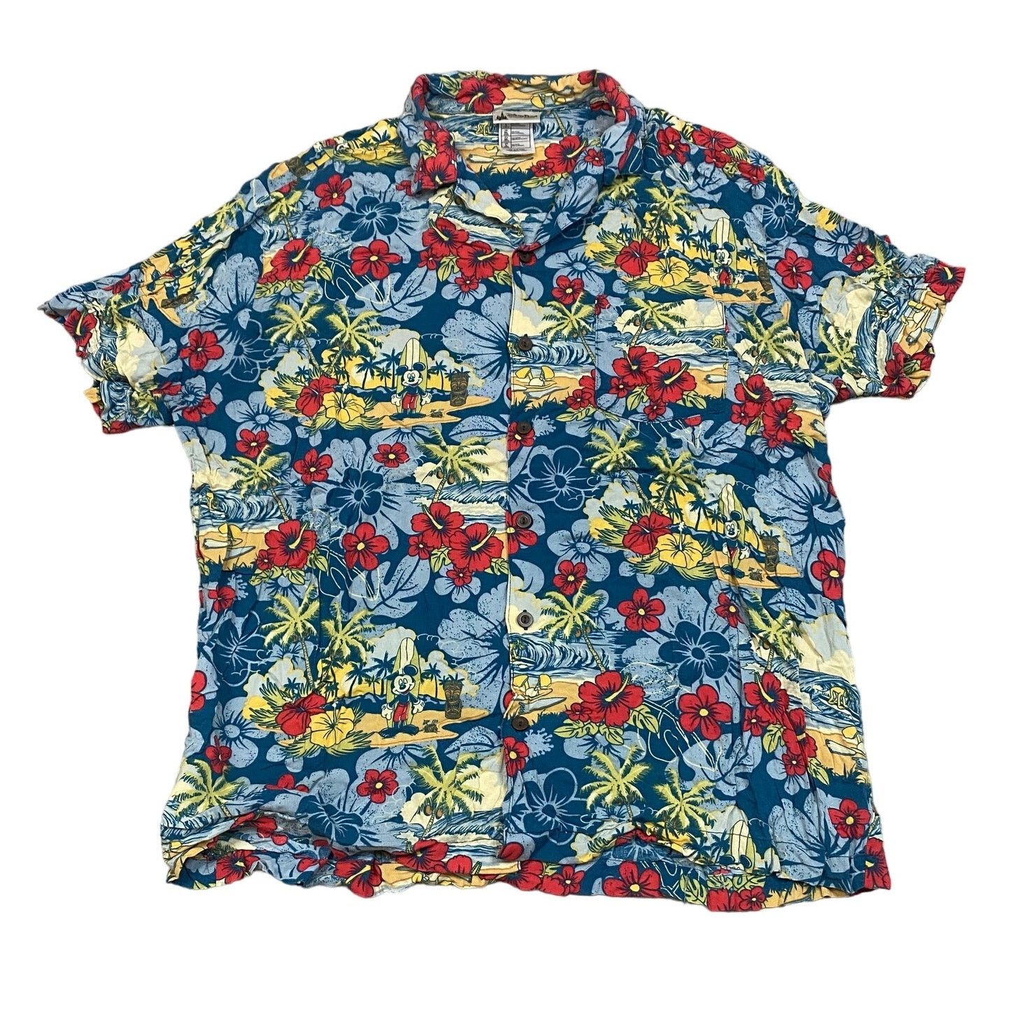 Disney × Vintage VTG Disney Parks Mickey Mouse Hawaiian Pocket Shirt Large Size US L / EU 52-54 / 3 - 1 Thumbnail