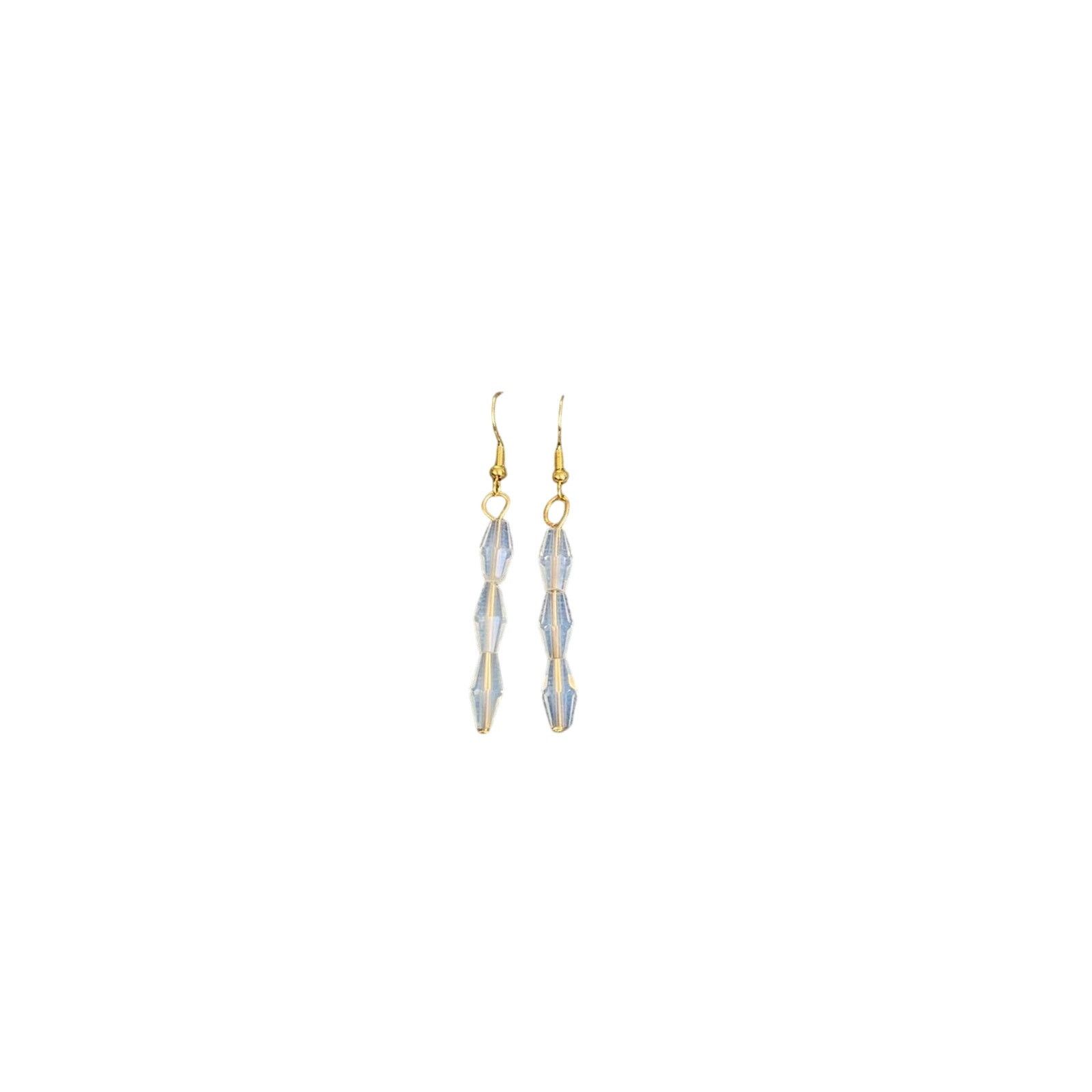 Handmade Opalescent bead earrings gold tone Size ONE SIZE - 1 Thumbnail
