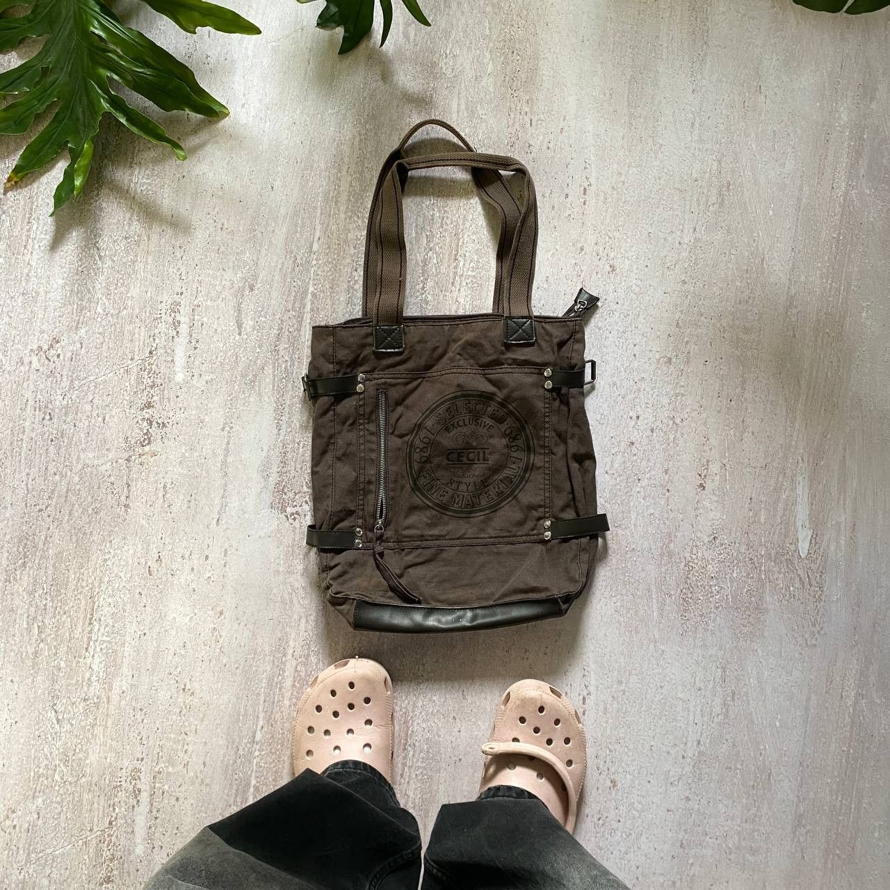 Vintage Y2K Cecil Japanese Crossbody Bag in Brown, Men's