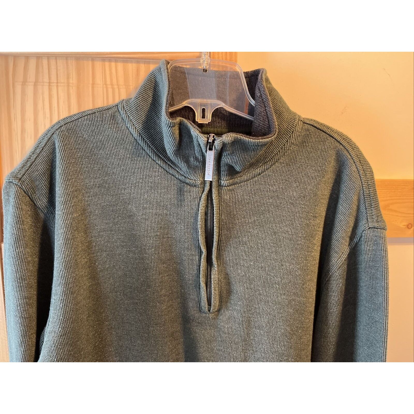 Van Heusen Van Heusen Men’s M Green LS 1/4 Zip Cotton Blend Sweater Size US M / EU 48-50 / 2 - 7 Thumbnail