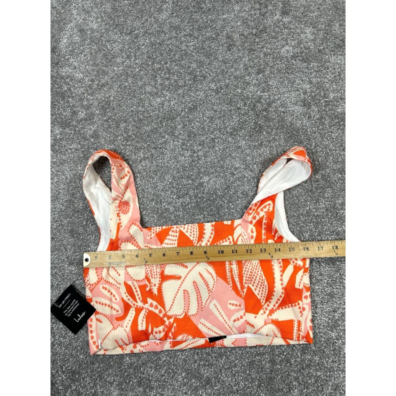 Lulus Lulus Shirt Womens Small Orange Beige Floral Cropped Tank Top New Size S / US 4 / IT 40 - 5 Thumbnail