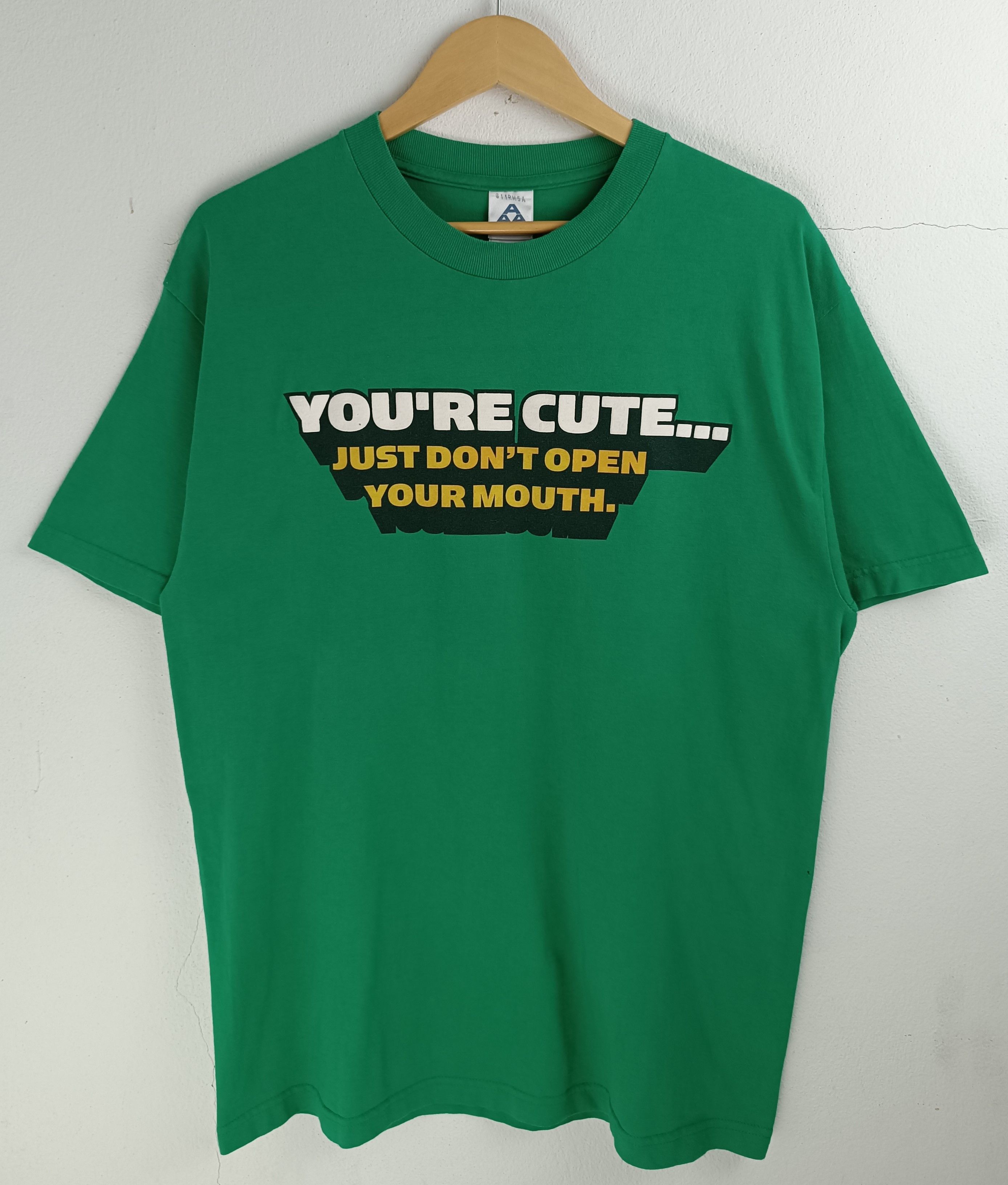 Vintage VINTAGE Y2K YOU CUTE JUST DONT OPEN YOUR MOUTH FUNNY HUMOR T Size US L / EU 52-54 / 3 - 3 Thumbnail