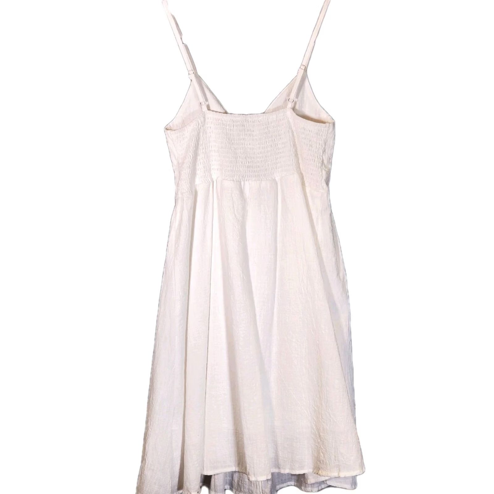 Vintage FANCYINN White Tie Front Button Down Spaghetti Strap Midi Dress Women's M New Size M / US 6-8 / IT 42-44 - 5 Thumbnail