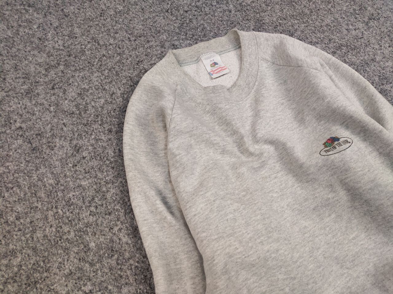 Fruit Of The Loom Vintage 90's Fruit Of The Loom Blank Crew Chek Sweatshirt Size US M / EU 48-50 / 2 - 7 Thumbnail