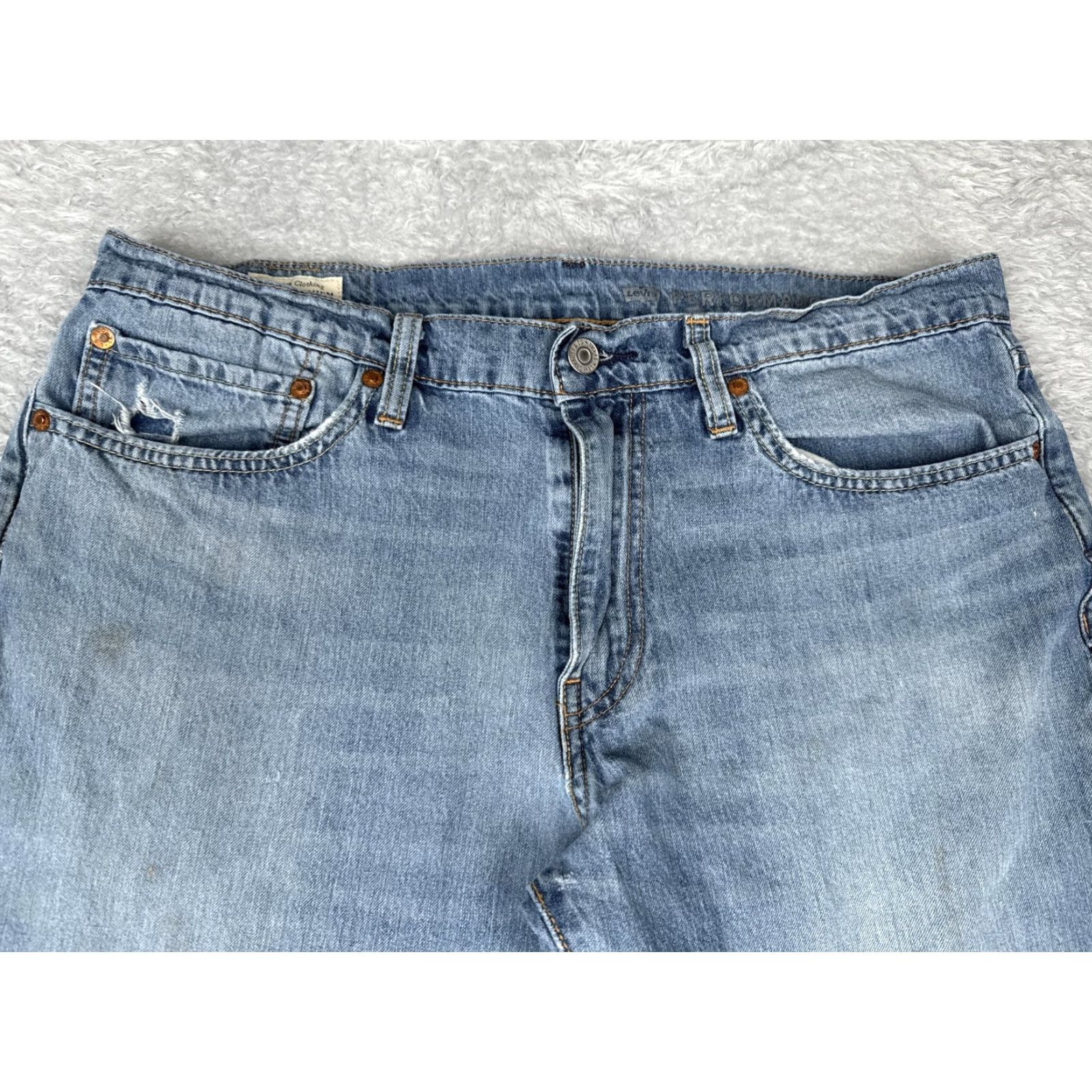 Levi's Levi's Jeans Mens 34x34 Blue Slim Fit 511 Premium Distressed 5-Pocket Zip Fly Regular Rise Low Vintage No Size US 34 / EU 50 - 4 Thumbnail