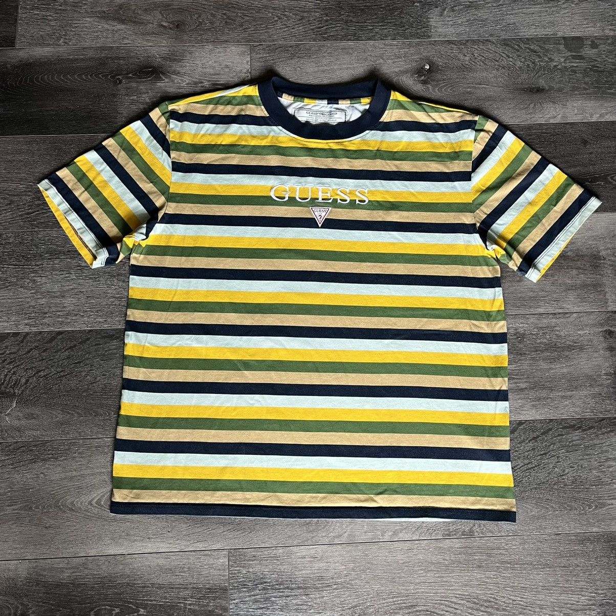 Guess Vintage Guess Originals USA Embroidered Logo Stripe T Shirt Size US M / EU 48-50 / 2 - 1 Thumbnail