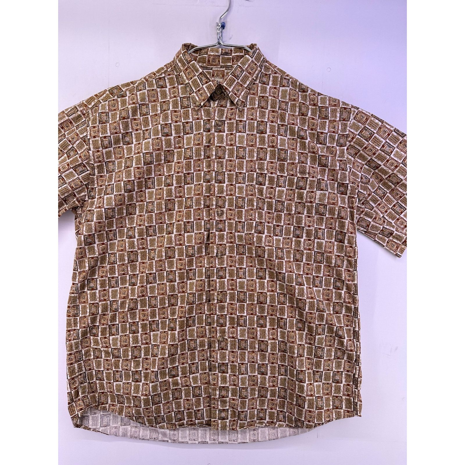 Natural Issue Natural Issue Brown Square pattern Button Down Shirt Size M Size US M / EU 48-50 / 2 - 3 Thumbnail