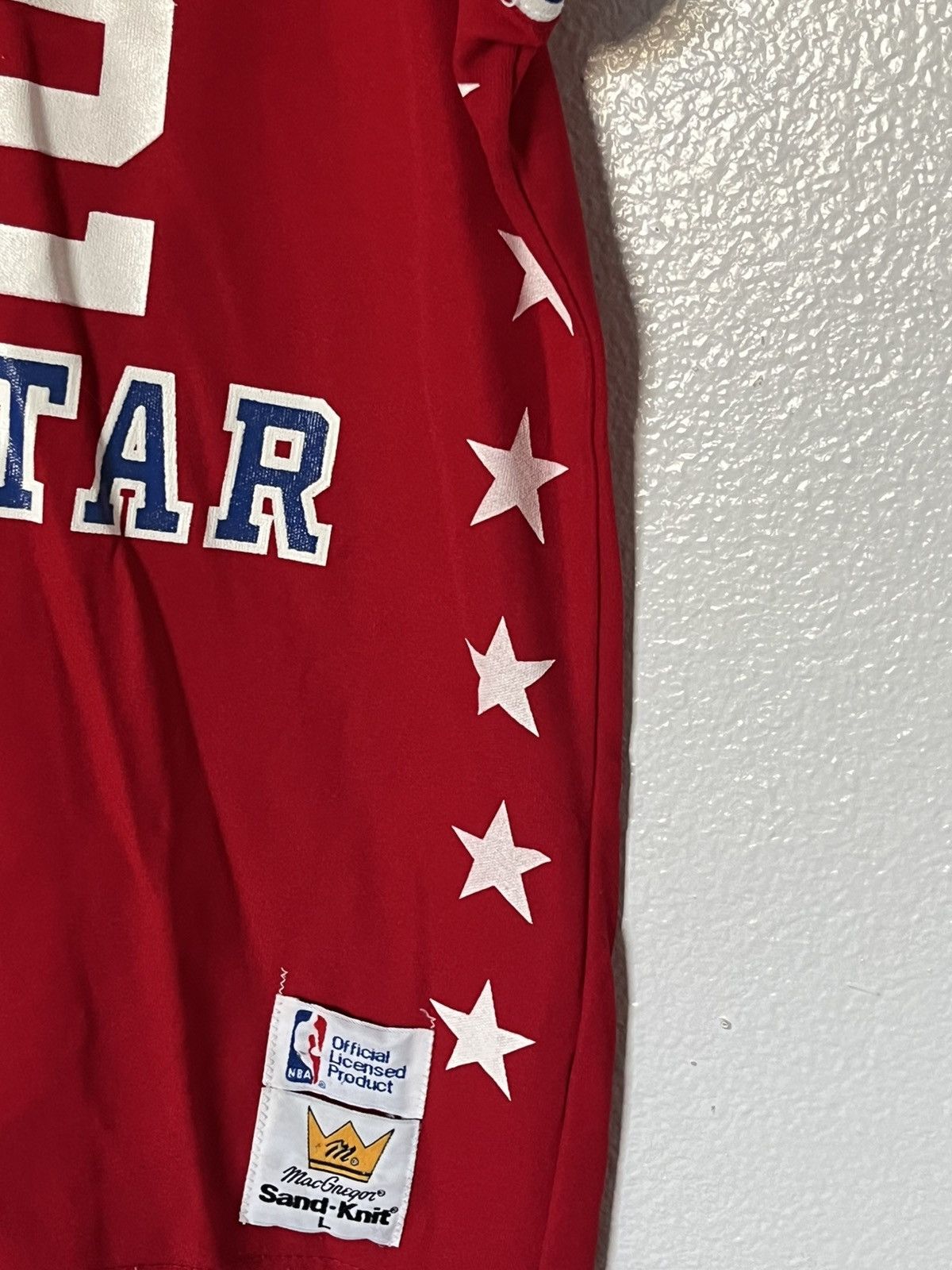 Vintage VTG 1987 NBA ALL STAR MAGIC JOHNSON SAND-KNIT RED BASKETBALL Size US L / EU 52-54 / 3 - 6 Thumbnail