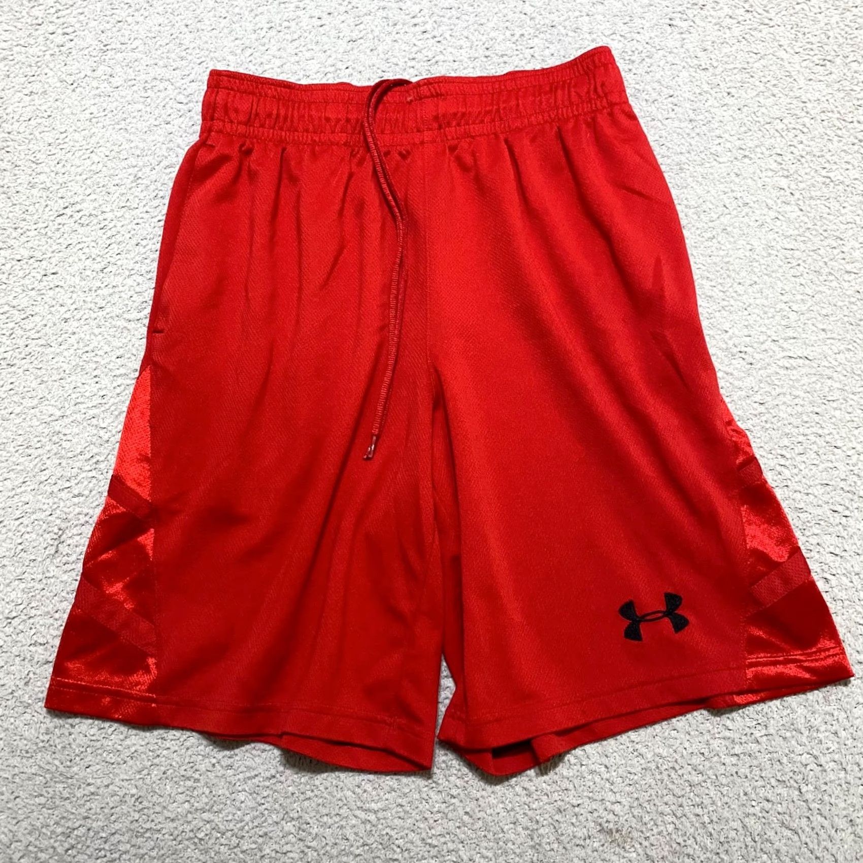 Under Armour Under Armour Mens Small Shorts Red Athletic Inseam 9" Elastic Waist Pockets Sports Logo 9 in 3/4 Size US 29 - 2 Thumbnail