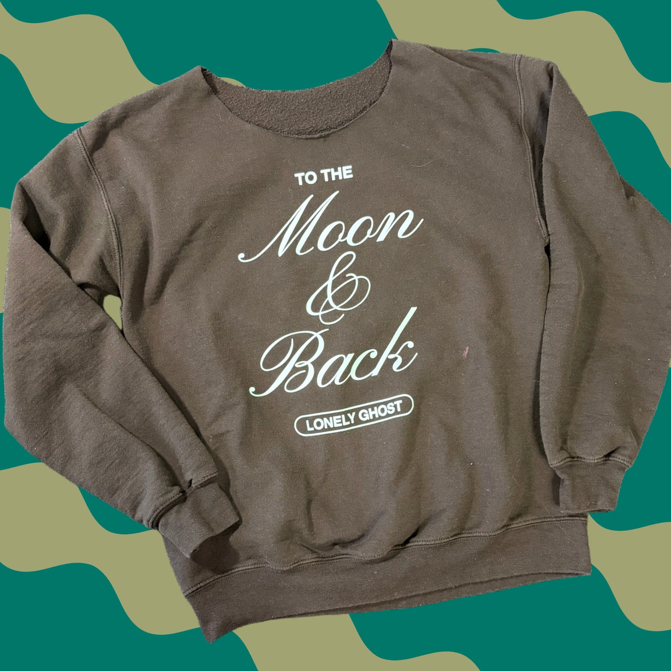 Vintage VINTAGE Lonely Ghost to The Moon and Back Brown Crewneck Sweatshirt M Women Size M / US 6-8 / IT 42-44 - 1 Thumbnail