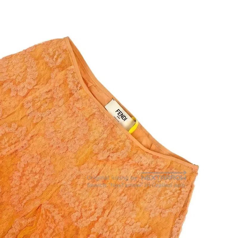 Fendi Fendi Orange Silk A-Line Skirt . Size 26" / US 2 / IT 38 - 3 Thumbnail