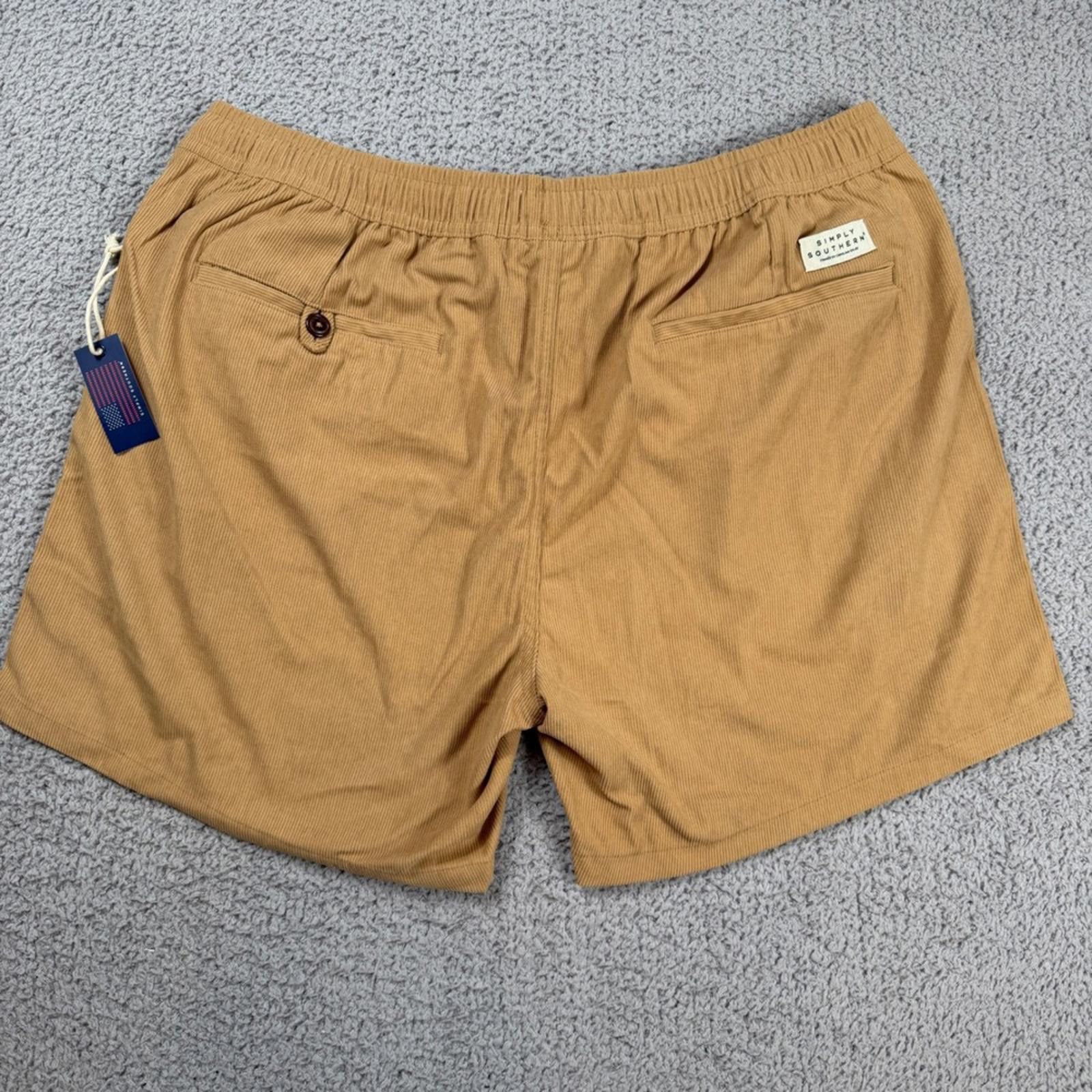 Other Simply Southern Mens Corduroy Shorts Tan XL NWT Size US 36 / EU 52 - 2 Thumbnail
