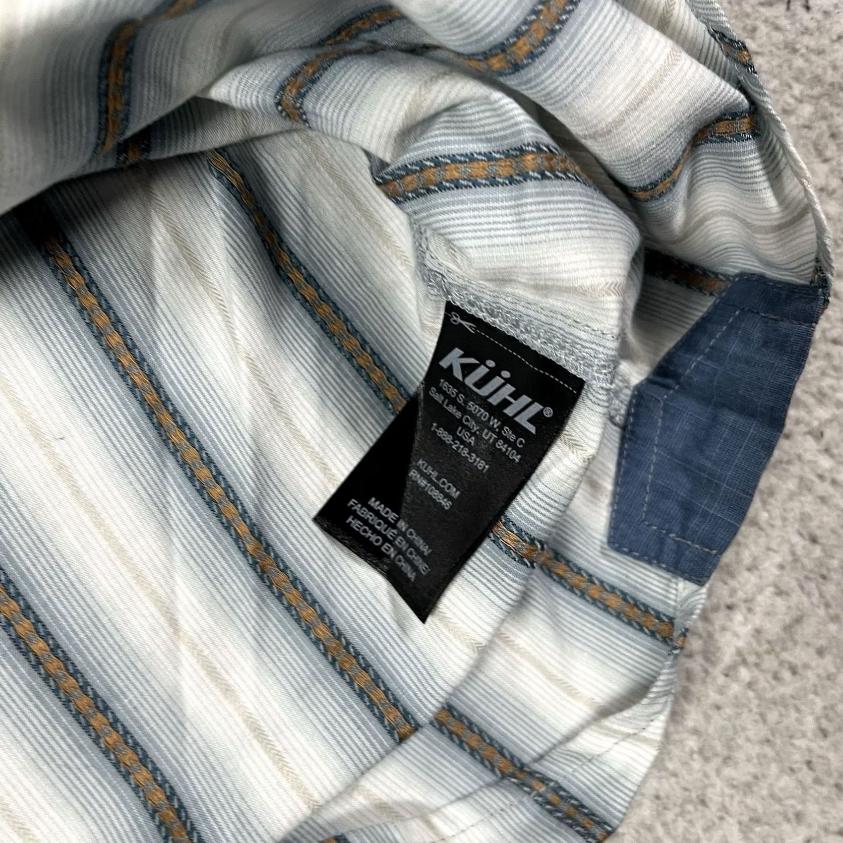Vintage Kuhl Shirt Mens L Blue Stripe Button Western Short Sleeve Outdoor Hiking Size US L / EU 52-54 / 3 - 4 Thumbnail