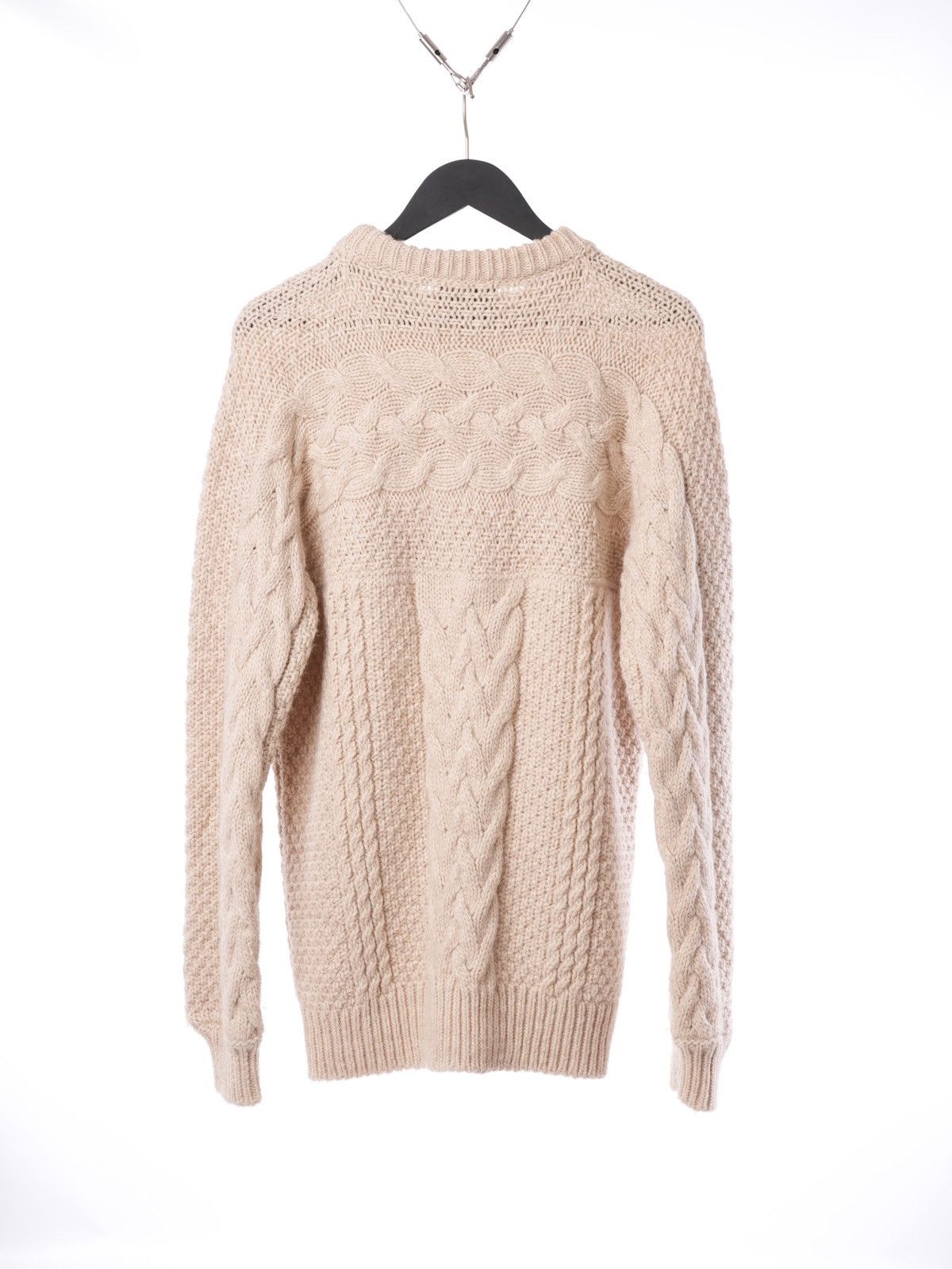 Dolce & Gabbana DOLCE & GABBANA Heavy Knitted Wool Beige Cable Sweater Size US L / EU 52-54 / 3 - 6 Thumbnail