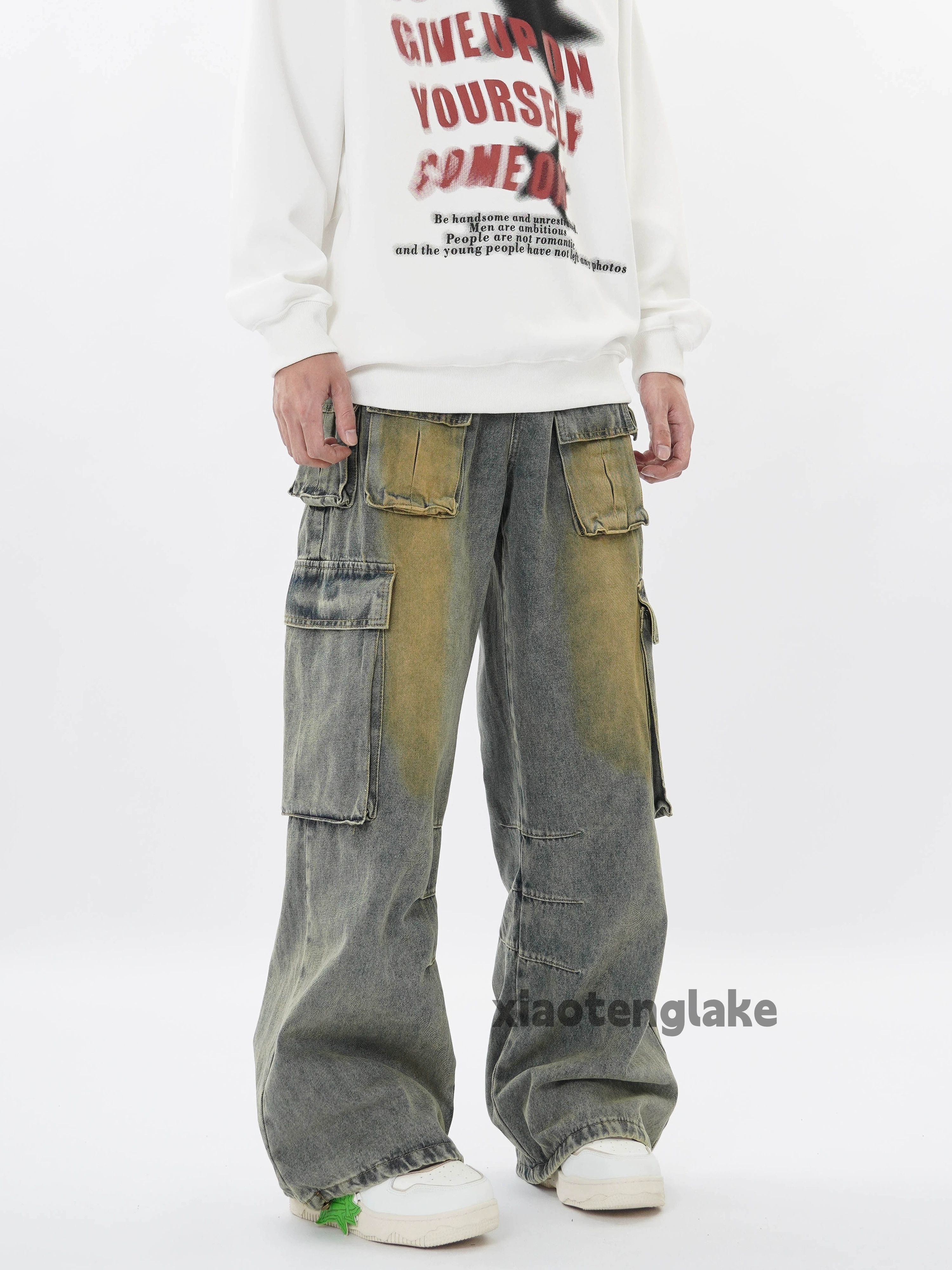 Jean × Vintage washed faded skate hiphop loose baggy rusty cargo jeans Size US 28 / EU 44 - 2 Thumbnail