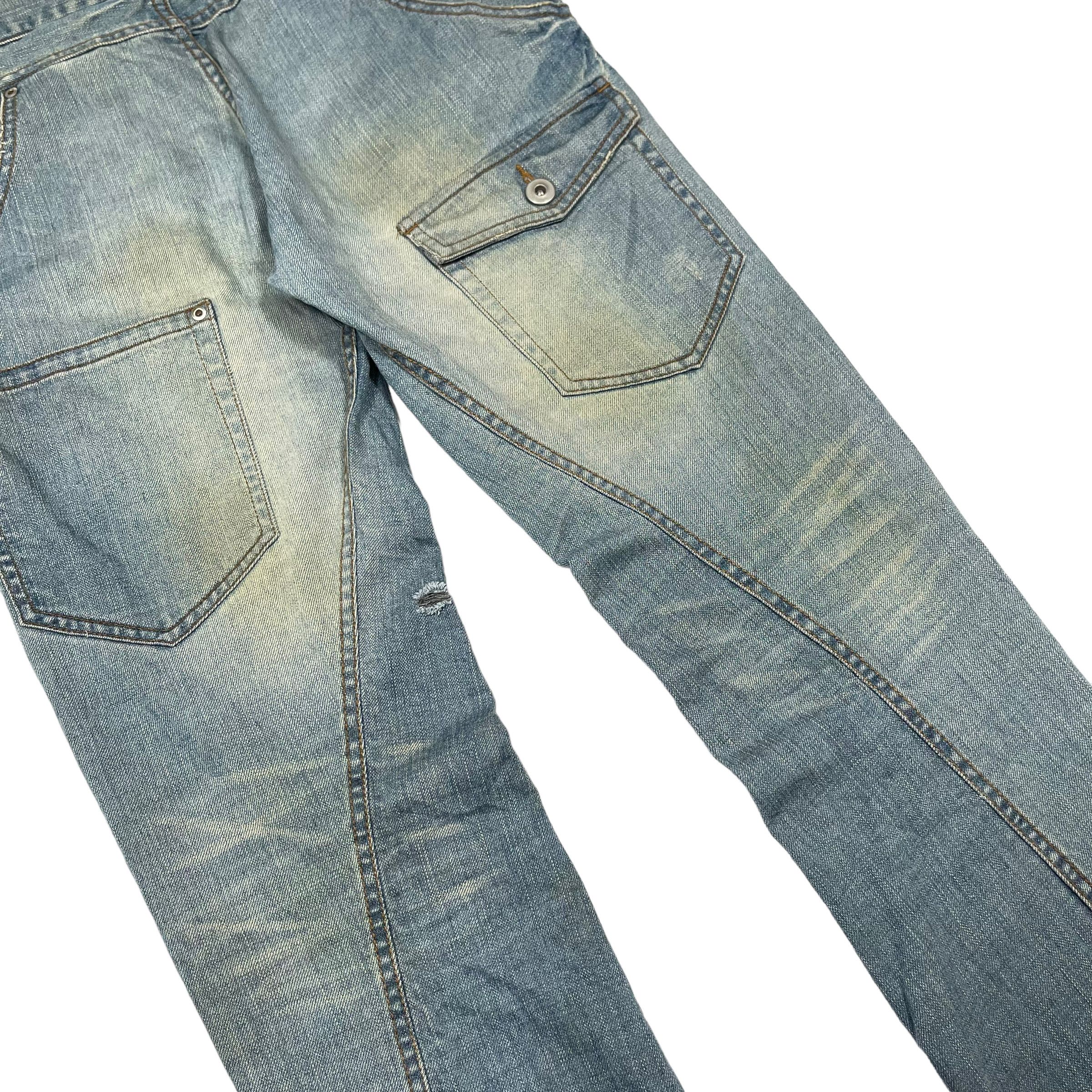 Issey Miyake × Tete Homme Tete Homme Flare Tactical Pocket Washed Denim Pants Size US 29 - 5 Thumbnail