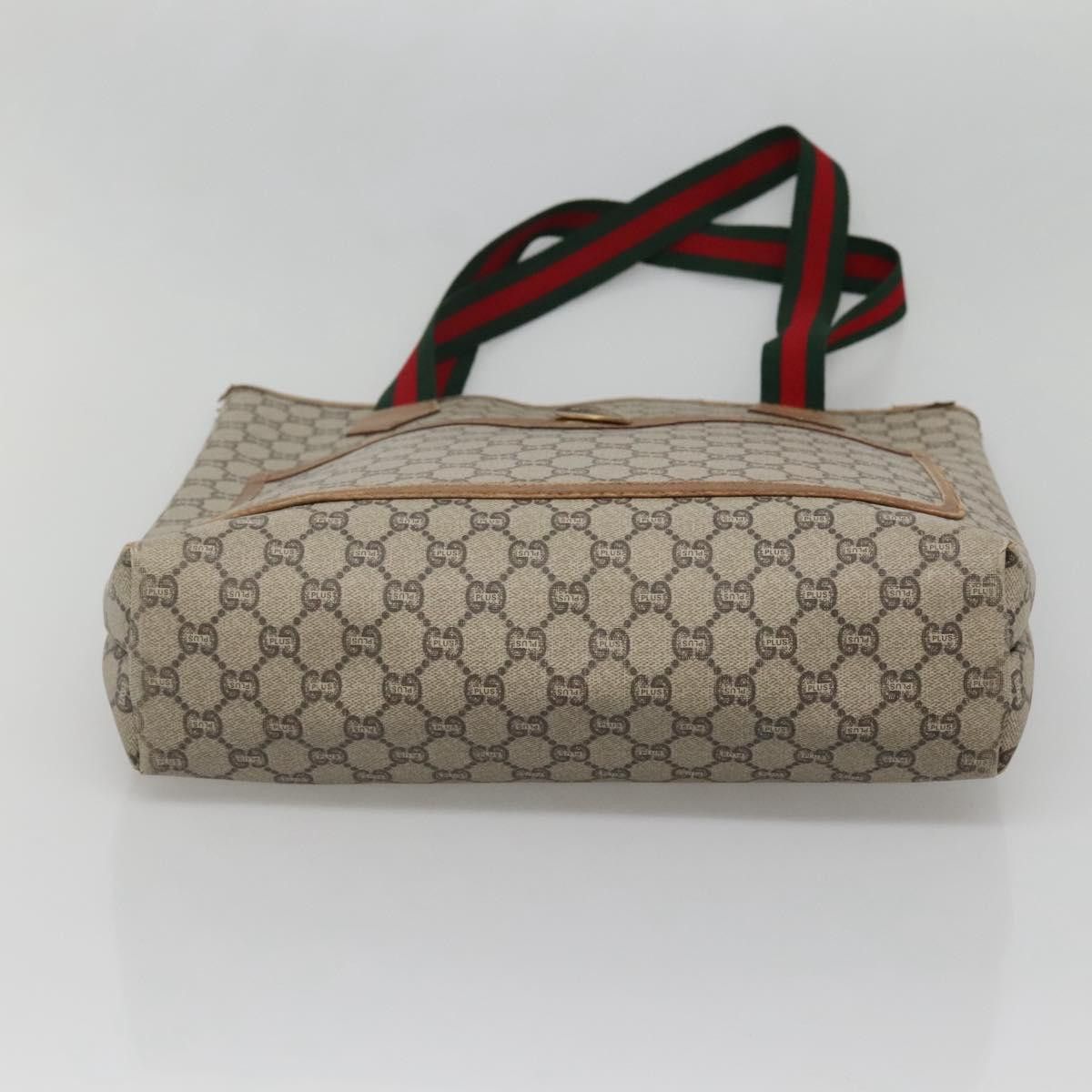 Gucci GUCCI GG Plus Supreme Web Sherry Line Tote Bag Pvc Beige Size ONE SIZE - 9 Thumbnail
