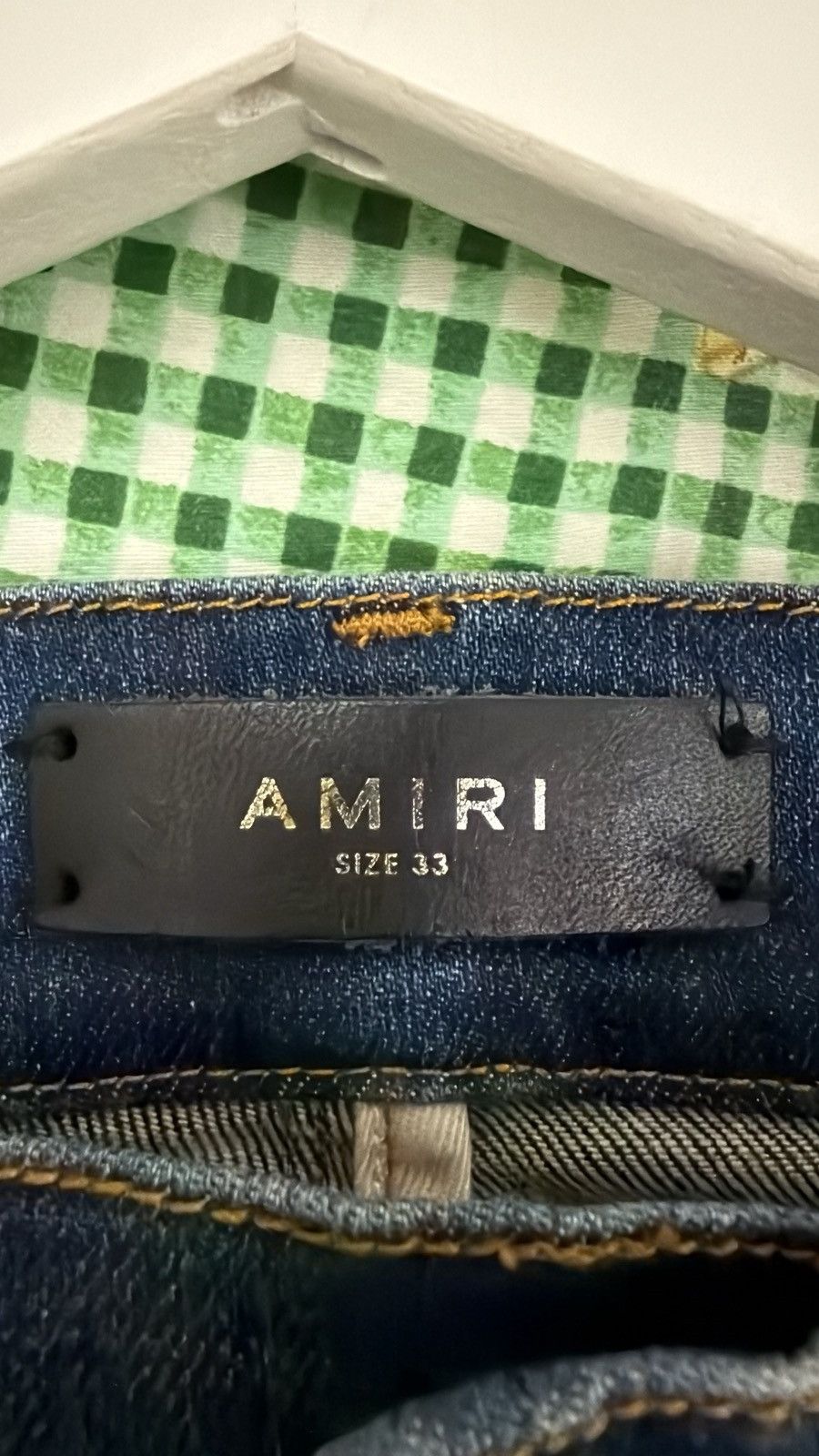 Amiri Amiri double ripped knee Blue denim jeans Size US 33 - 4 Thumbnail
