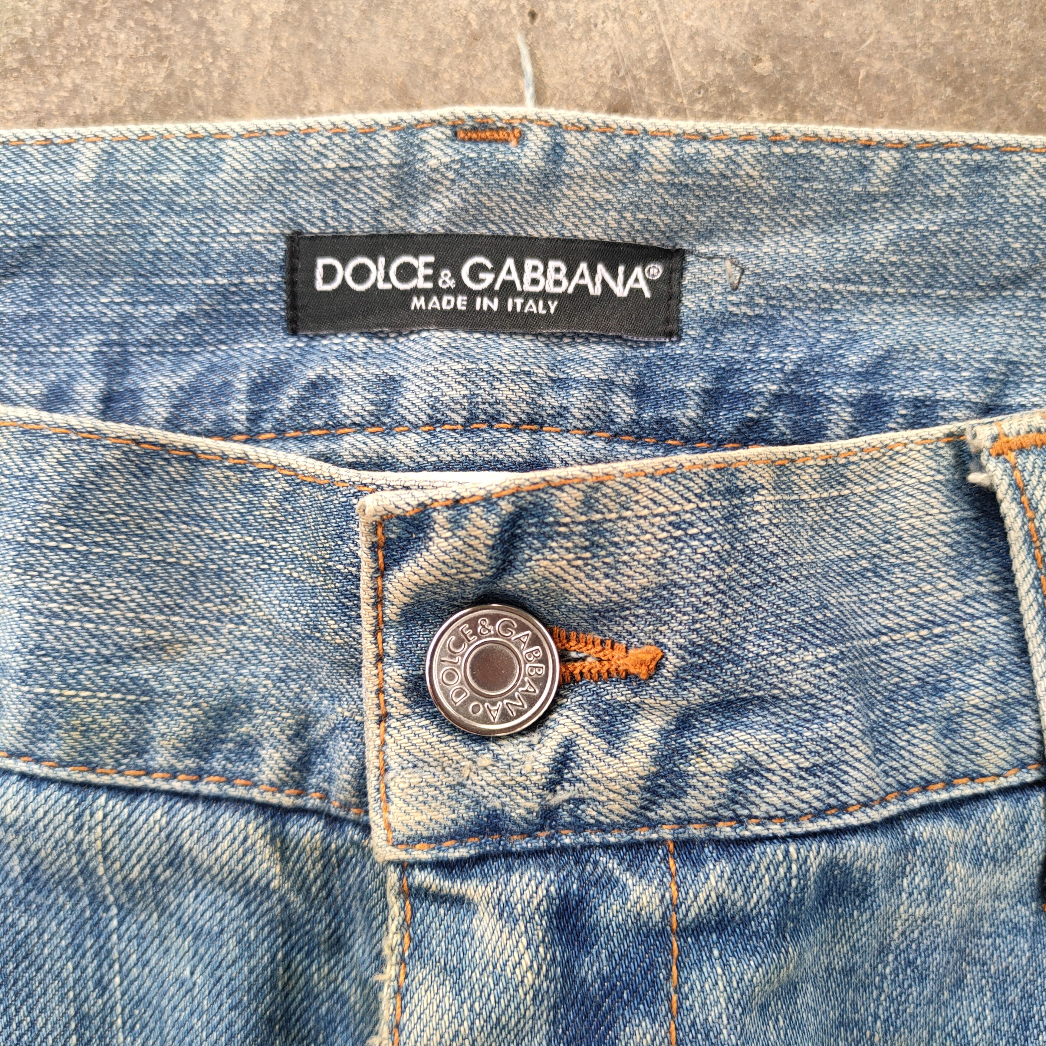 Dolce & Gabbana VINTAGE DOLCE & GABBANA RIPPED FADED DENIM JEANS PANTS Size US 37 - 6 Thumbnail