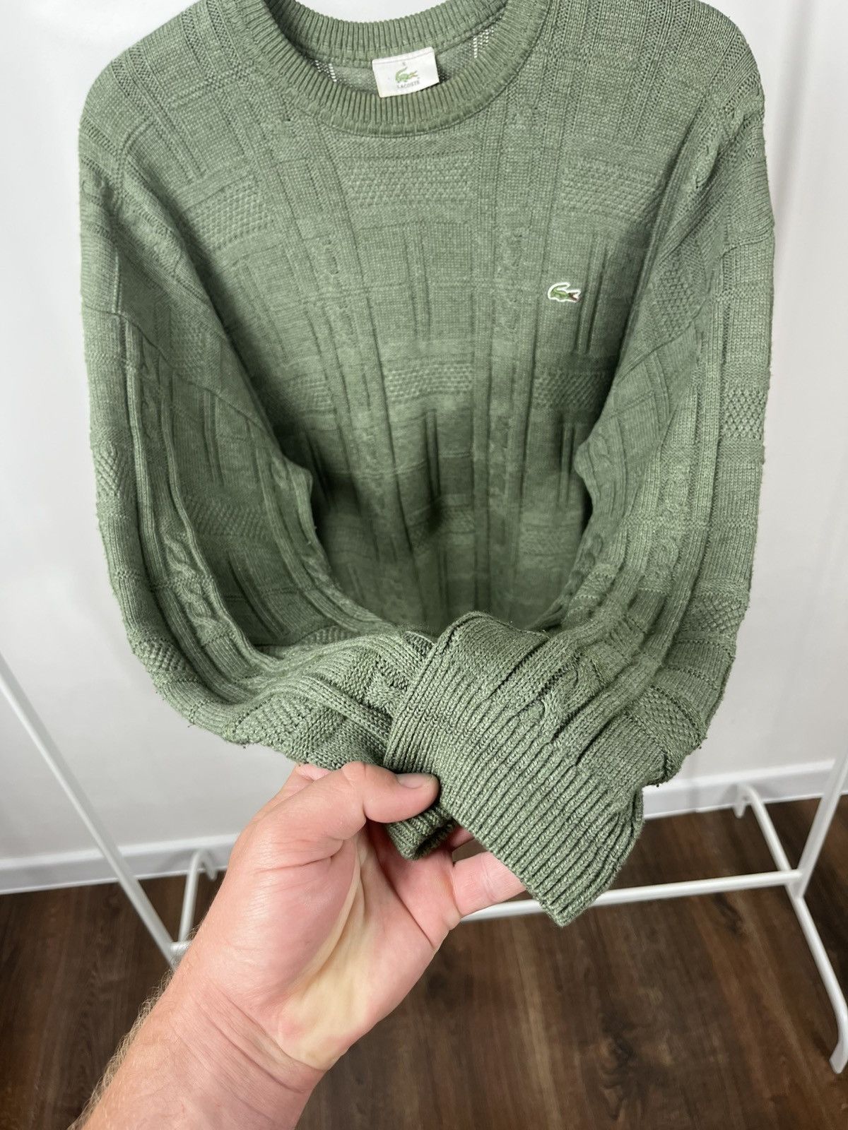 Lacoste × Vintage Vintage Lacoste Green 3D Knit Sweater Pullover Size 6 Size US XL / EU 56 / 4 - 6 Thumbnail