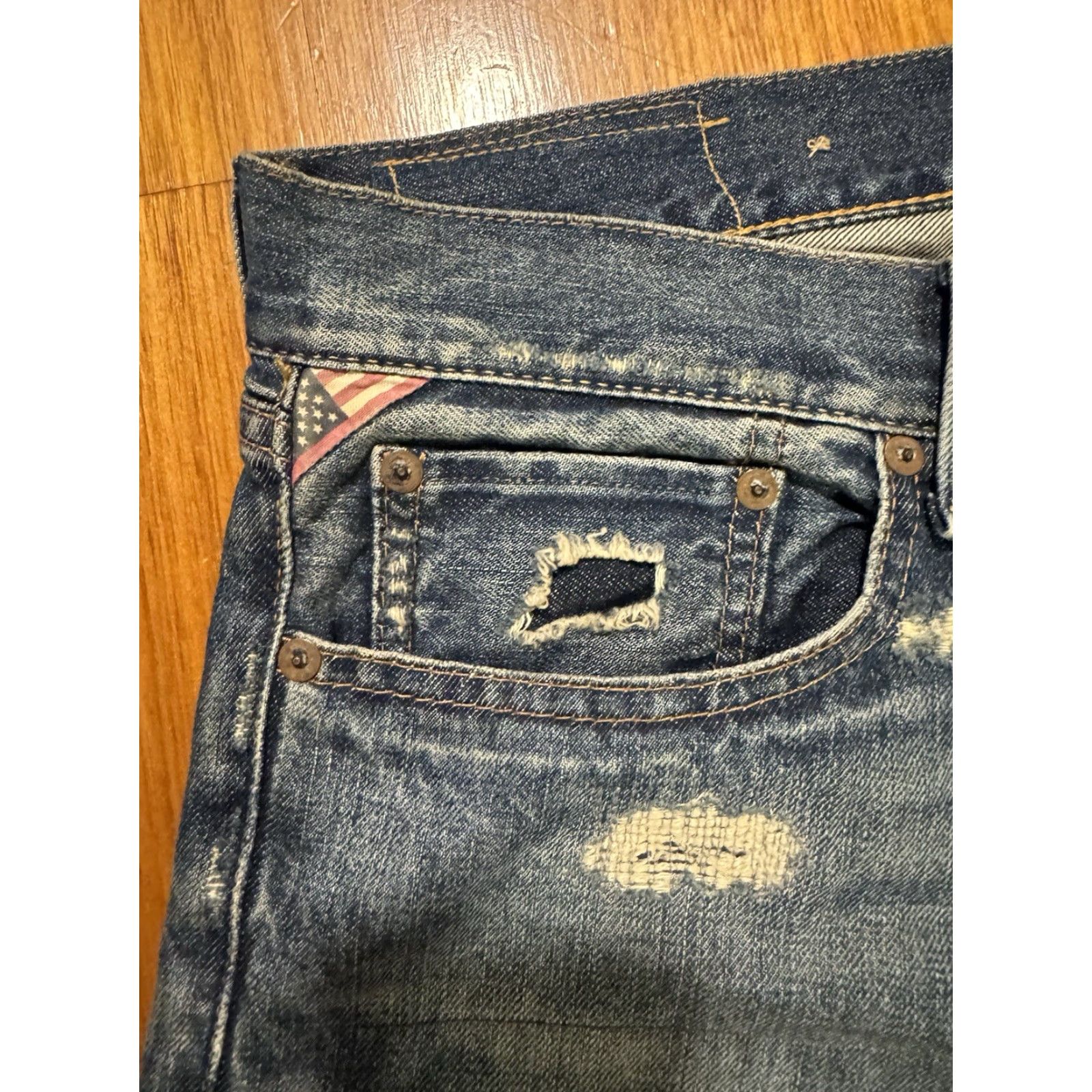 Vintage VINTAGE Ralph Lauren Denim Supply Prospect SLIM Distressed Jeans 36x32 Men Size US 36 / EU 52 - 6 Thumbnail