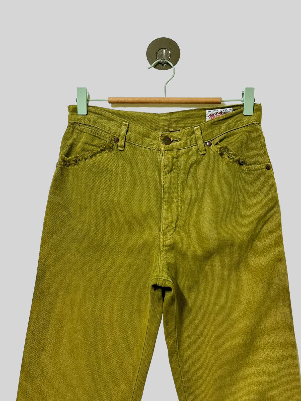 Japanese Brand FLARE BLUE BELL LADY WRANGLER GREEN BOOY CUT JEANS Size US 28 / EU 44 - 7 Thumbnail