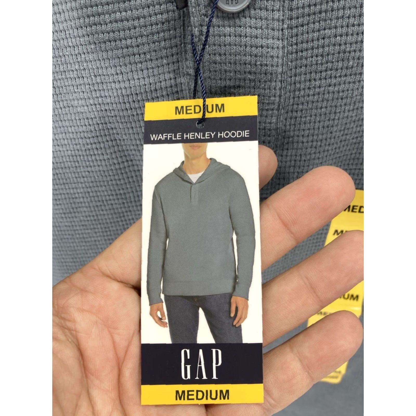 Gap Gap Waffle Henley Hoodie Shirt Men Medium Gray Long Sleeve Pullover Casual NWT Shirt Size US M / EU 48-50 / 2 - 6 Thumbnail