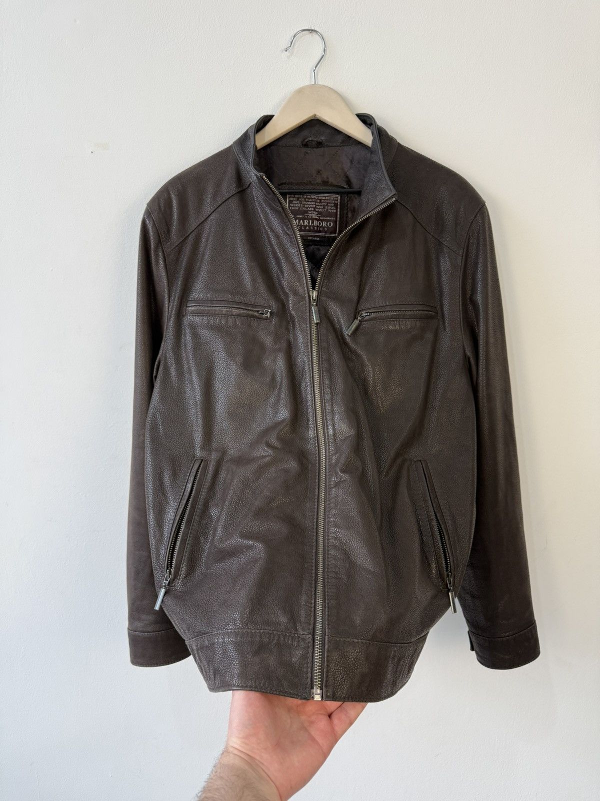 Marlboro Classics Malboro Classics Vintage 90s Brown Leather Jacket Size US XXL / EU 58 / 5 - 6 Thumbnail
