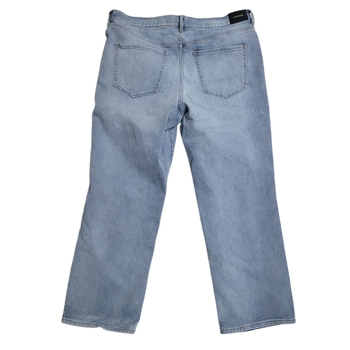 Express Express Light Wash Straight Ankle High Rise Jeans - Sz 16L Size 38" / US 16 / IT 52 - 2 Thumbnail