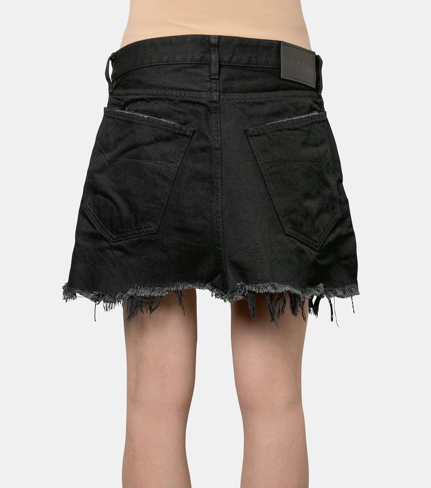 Balenciaga o1la1rc1a1024 Cut Off Organic Denim Skirt in Black Size 27" / US 4 / IT 40 - 3 Thumbnail