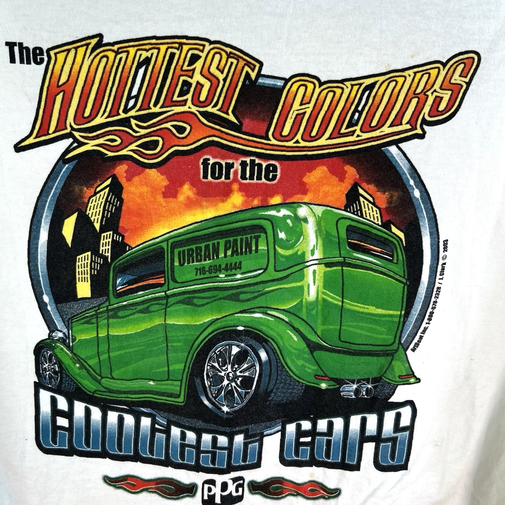 Gildan VINTAGE Gildan Ultra Cotton T-Shirt Cars 2003 Long Sleeve Mens L White 42in Chest Graphic Print Vintage 2003 Cars Theme Mens Size US L / EU 52-54 / 3 - 2 Thumbnail